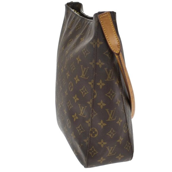 LOUIS VUITTON Logo Looping GM Shoulder Bag Monogram Leather Brown M51145 34KB180 - Picture 2 of 16